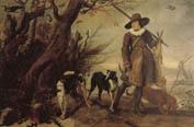 WILDENS, Jan A Hunter with Dogs Against a Landscape oil painting picture